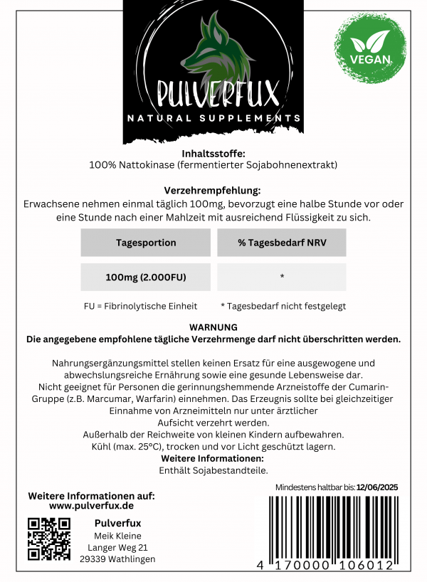 Pulverfux Nattokinase - Pulver 100g – Bild 3