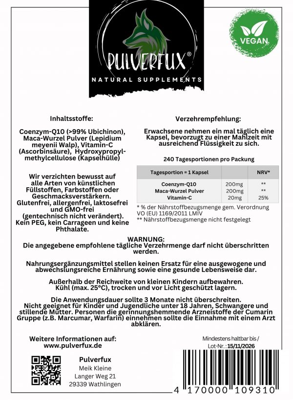 Sparpaket 2x Coenzym Q10 200mg hochdosiert = 480 vegane HPMC Kapseln – Bild 3