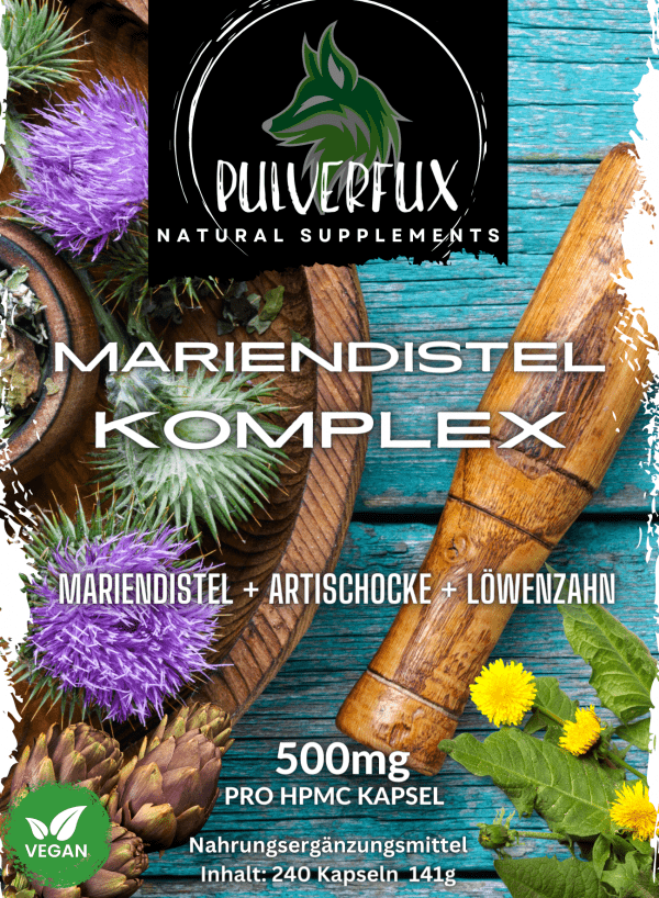 Pulverfux Mariendistel Komplex mit Artischocke und Löwenzahn 240 Kapseln – Bild 3