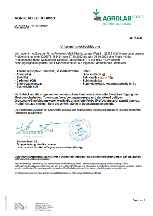 Labortest Mariendistel