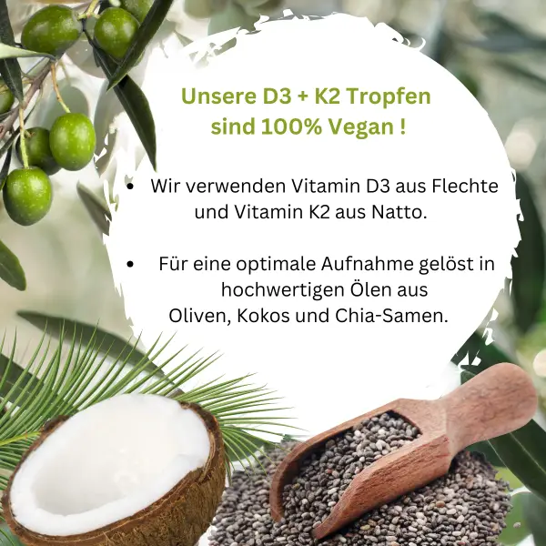 Pulverfux D3+K2 Tropfen mit MCT, Chia-Samen und Oliven-Öl 60ml – Bild 3